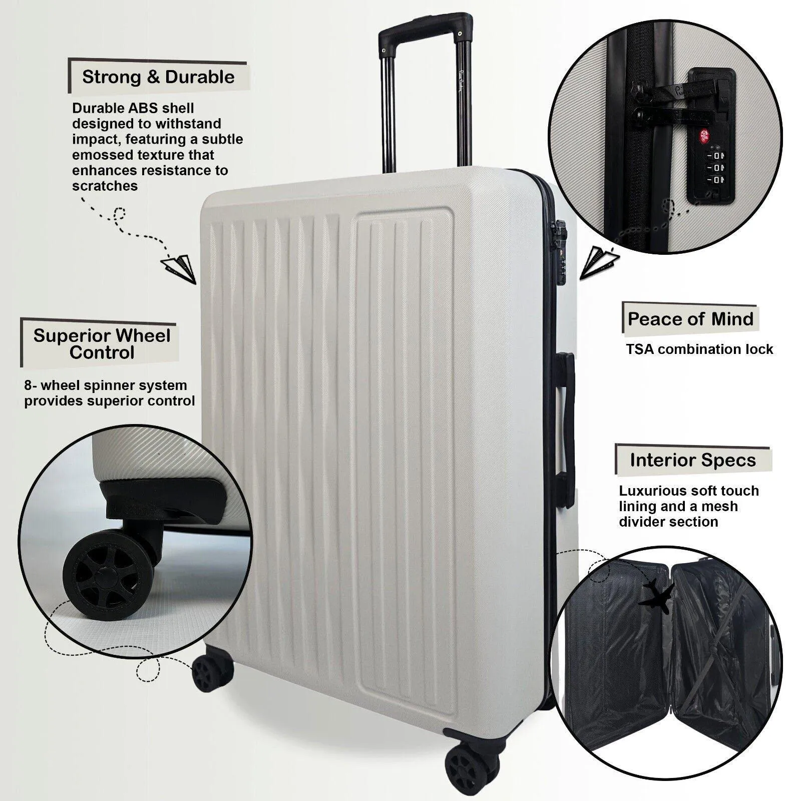 Luggage | ABS Hard Shell Luggage Travel Suitcases | Infinity Leather