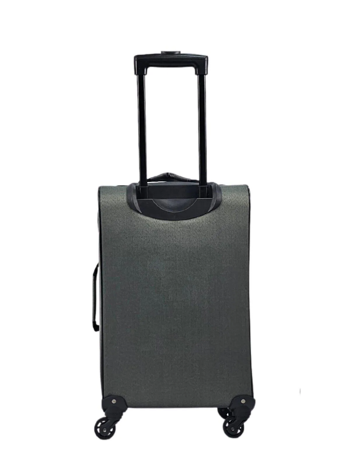 Luggage | Grey Lightweight 4 Wheel Luggage Travel Cases Soft Bags Suitcases | Infinity Leather