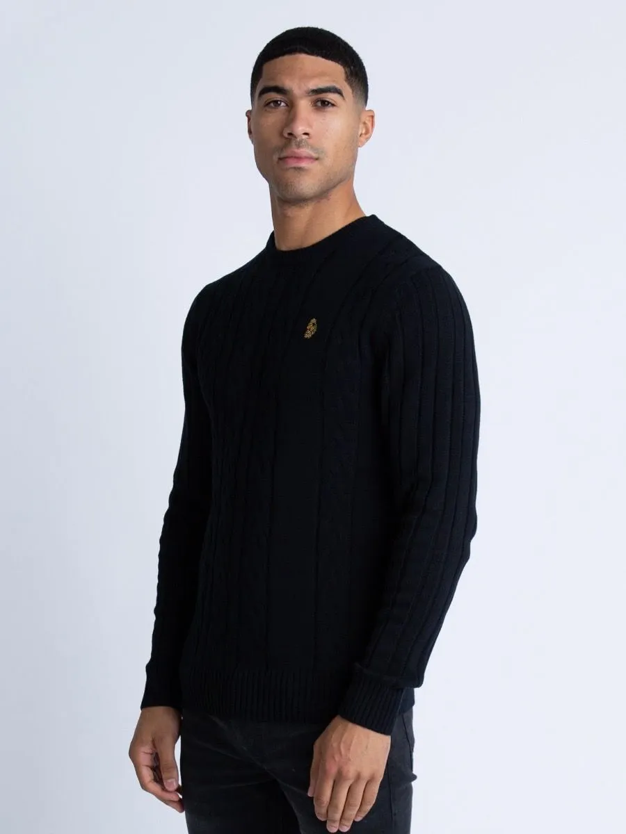 Luke 1977 Modern Crew Neck Jumpers Black