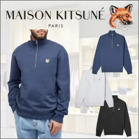 MAISON KITSUNE  |Pullovers Unisex Long Sleeves Plain Other Animal Patterns