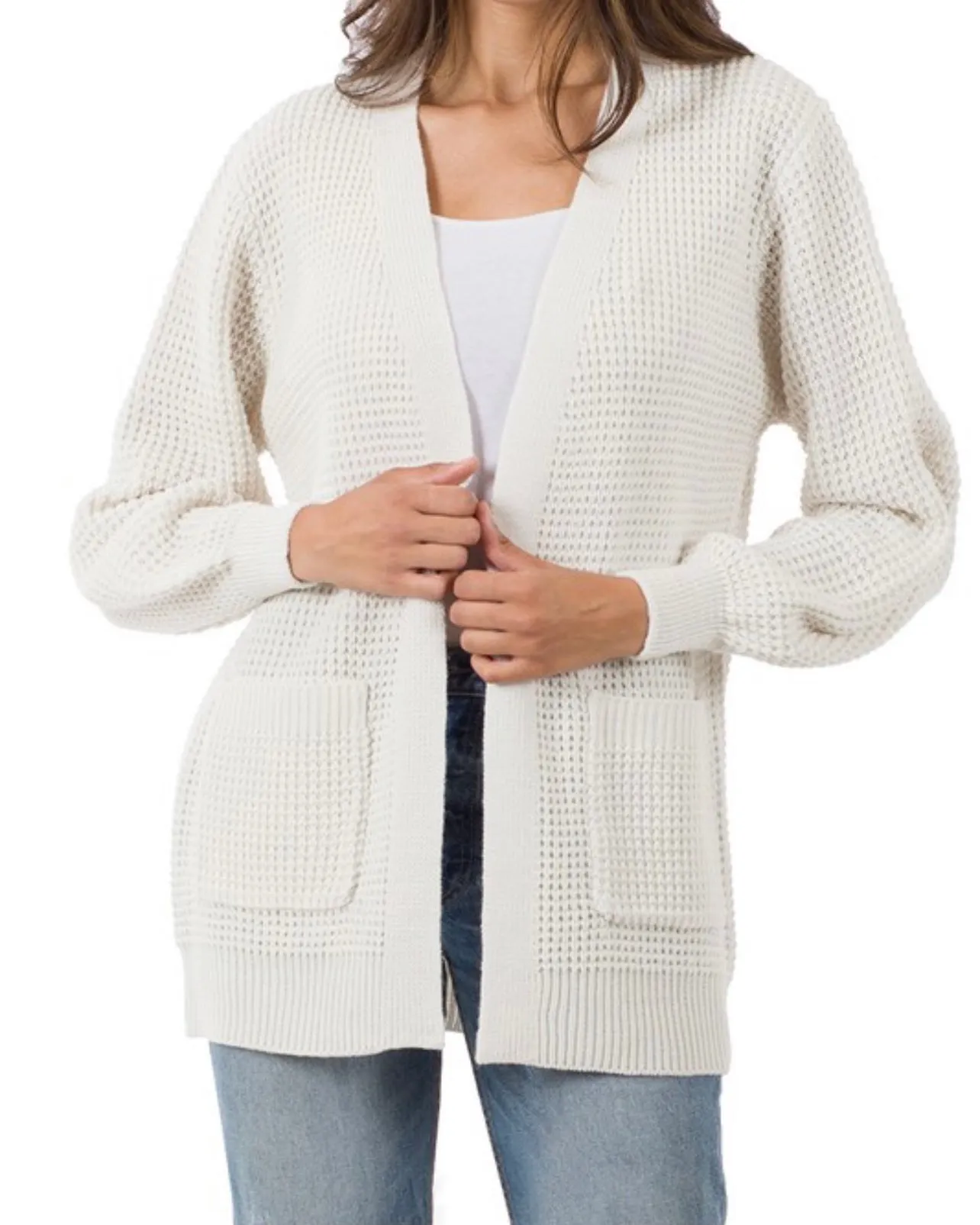 Makayla Waffle Pocket Cardigan