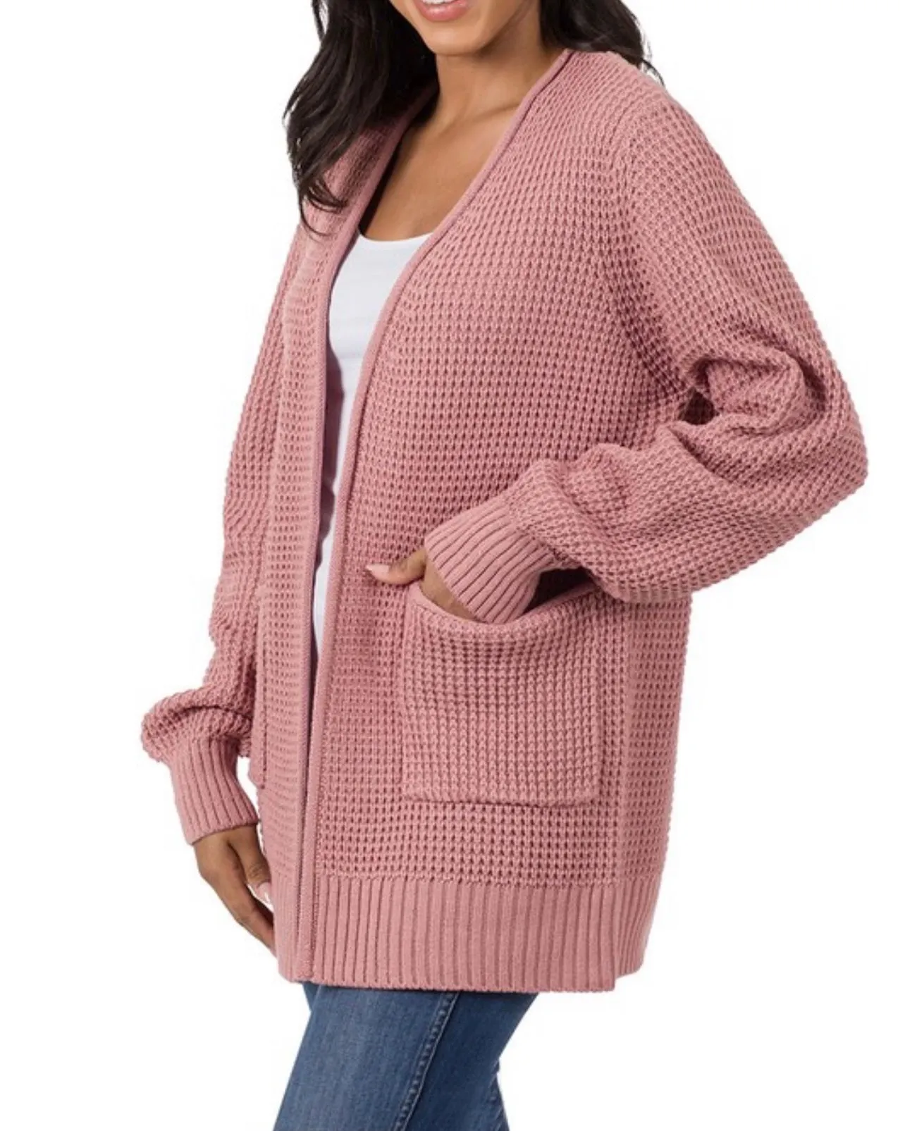 Makayla Waffle Pocket Cardigan