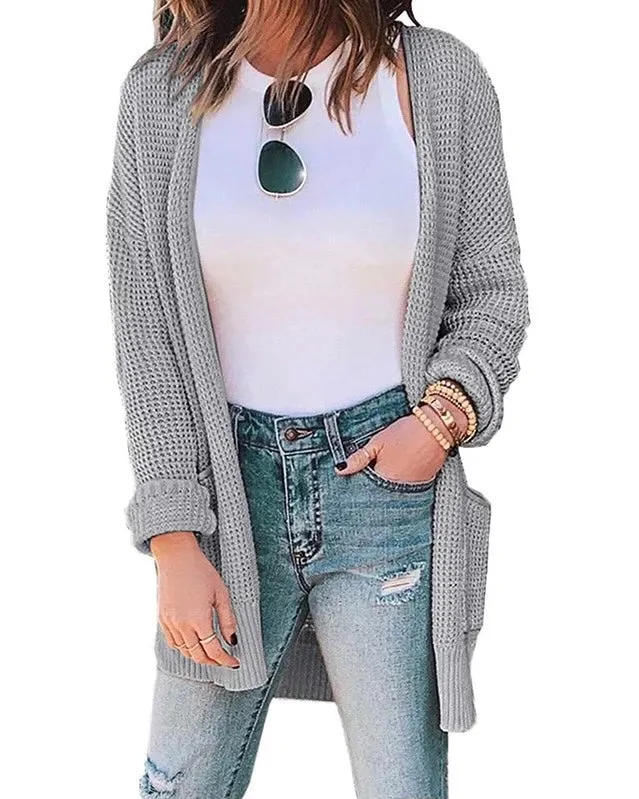 Makayla Waffle Pocket Cardigan