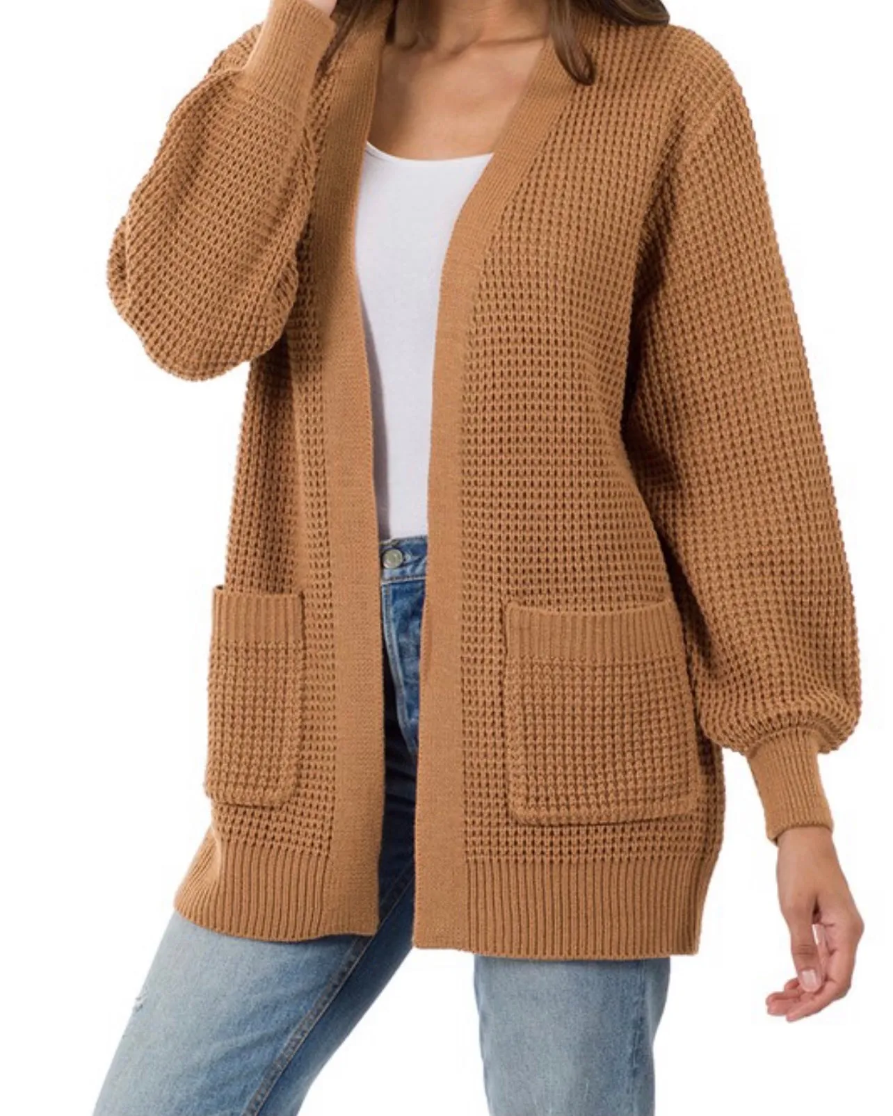 Makayla Waffle Pocket Cardigan