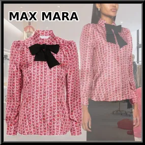 MaxMara  |Casual Style Silk Street Style Long Sleeves Office Style