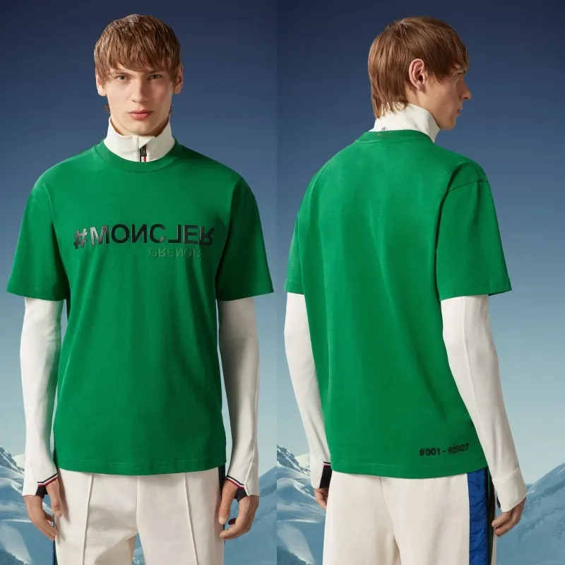 MONCLER  |Crew Neck Pullovers Street Style Plain Cotton Short Sleeves