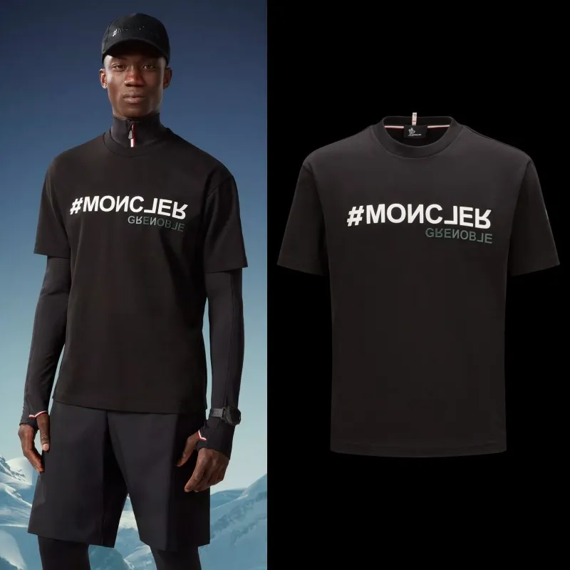 MONCLER  |Crew Neck Pullovers Street Style Plain Cotton Short Sleeves