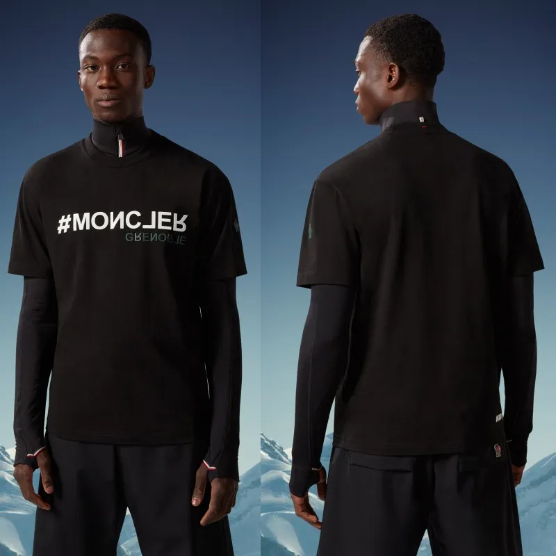 MONCLER  |Crew Neck Pullovers Street Style Plain Cotton Short Sleeves