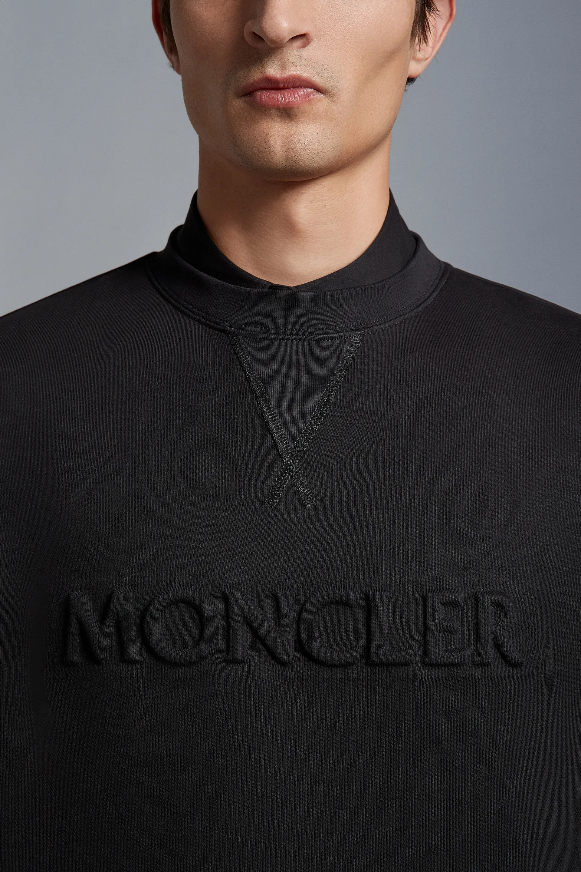 MONCLER  |Crew Neck Street Style Long Sleeves Logo