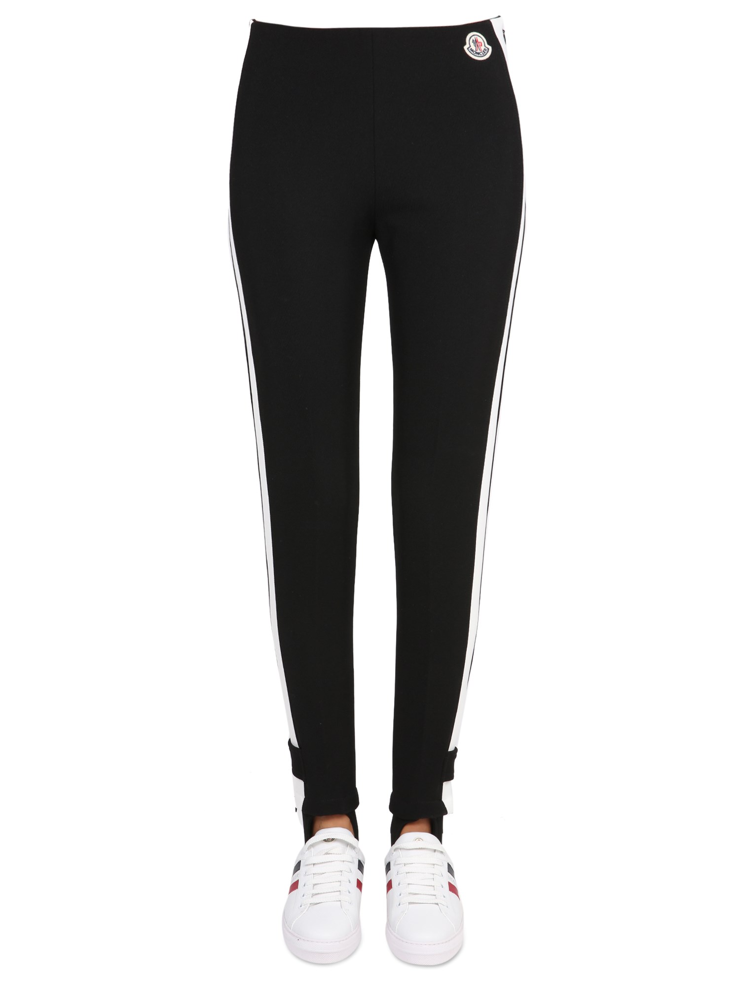 MONCLER    LEGGINGS IN NYLON CON PATCH LOGO