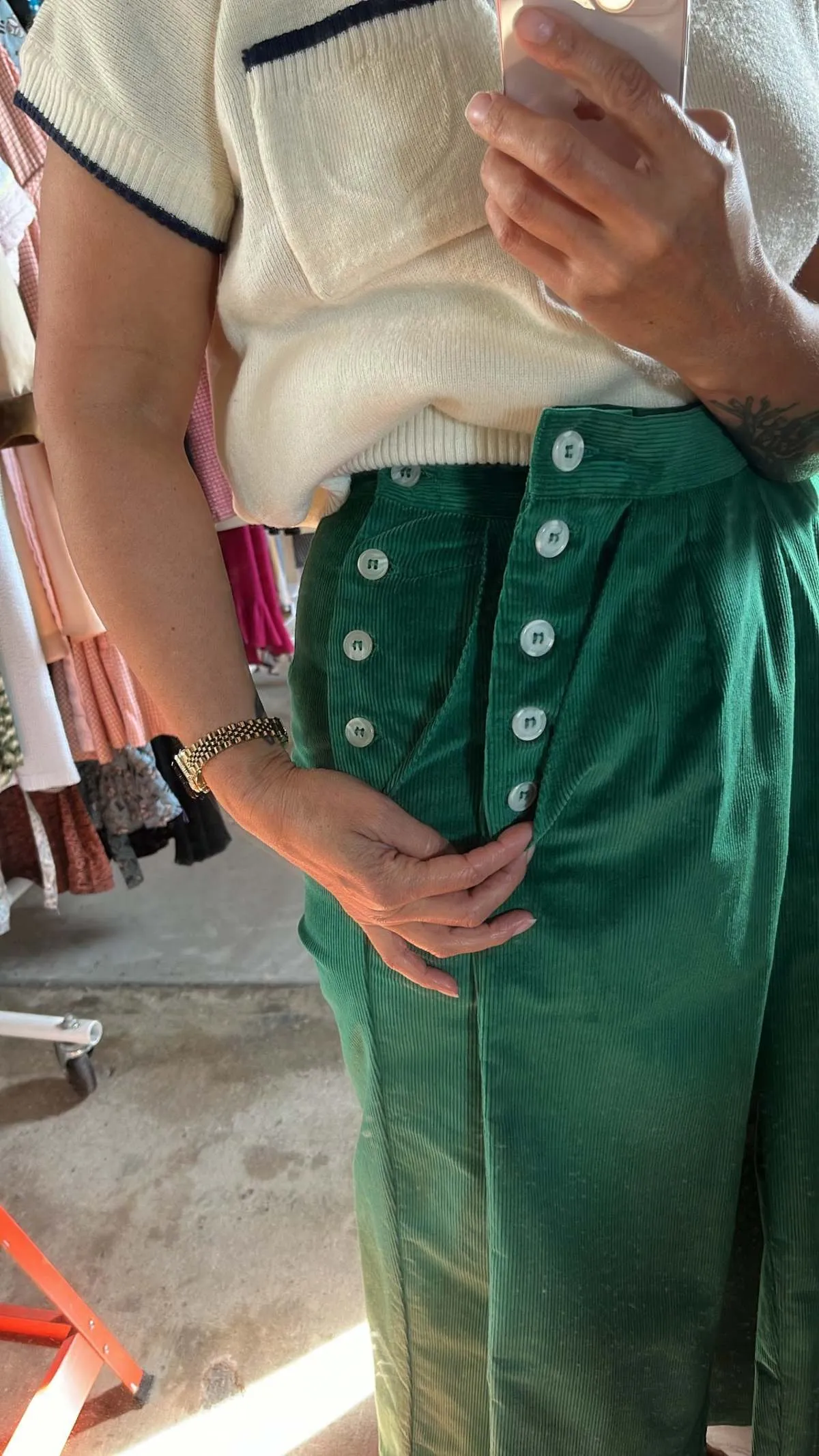 Naomi Corduroy Pants - Emerald