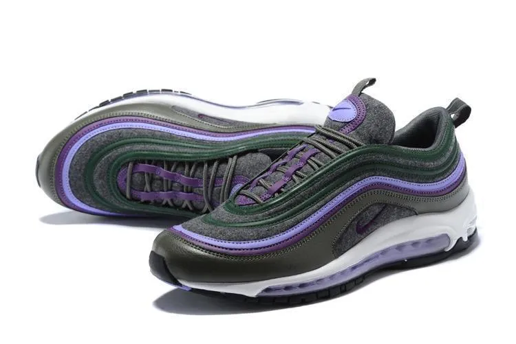 Nike Air Max 97 Carbon Grey Dk Purple T Purple Shoes Sale Men Size US 7, 8, 8.5, 9, 10, 11