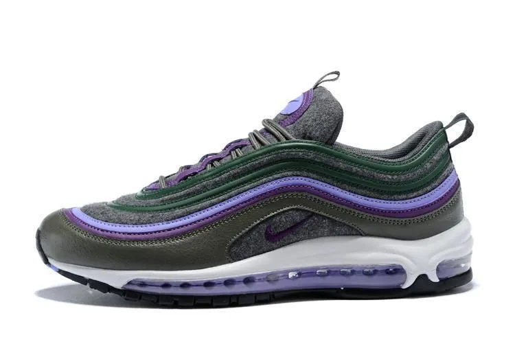 Nike Air Max 97 Carbon Grey Dk Purple T Purple Shoes Sale Men Size US 7, 8, 8.5, 9, 10, 11