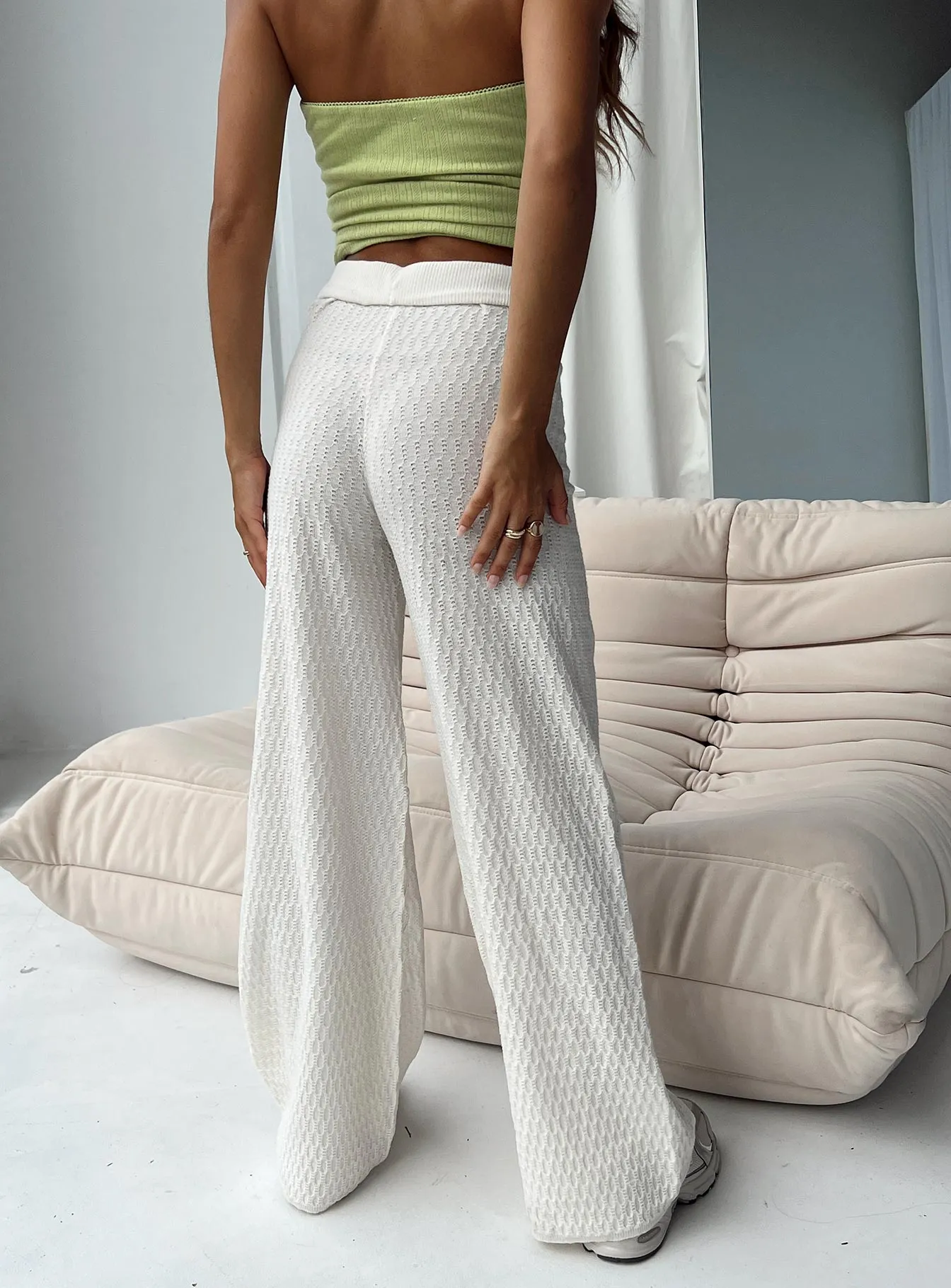 Omari Knit Pants White