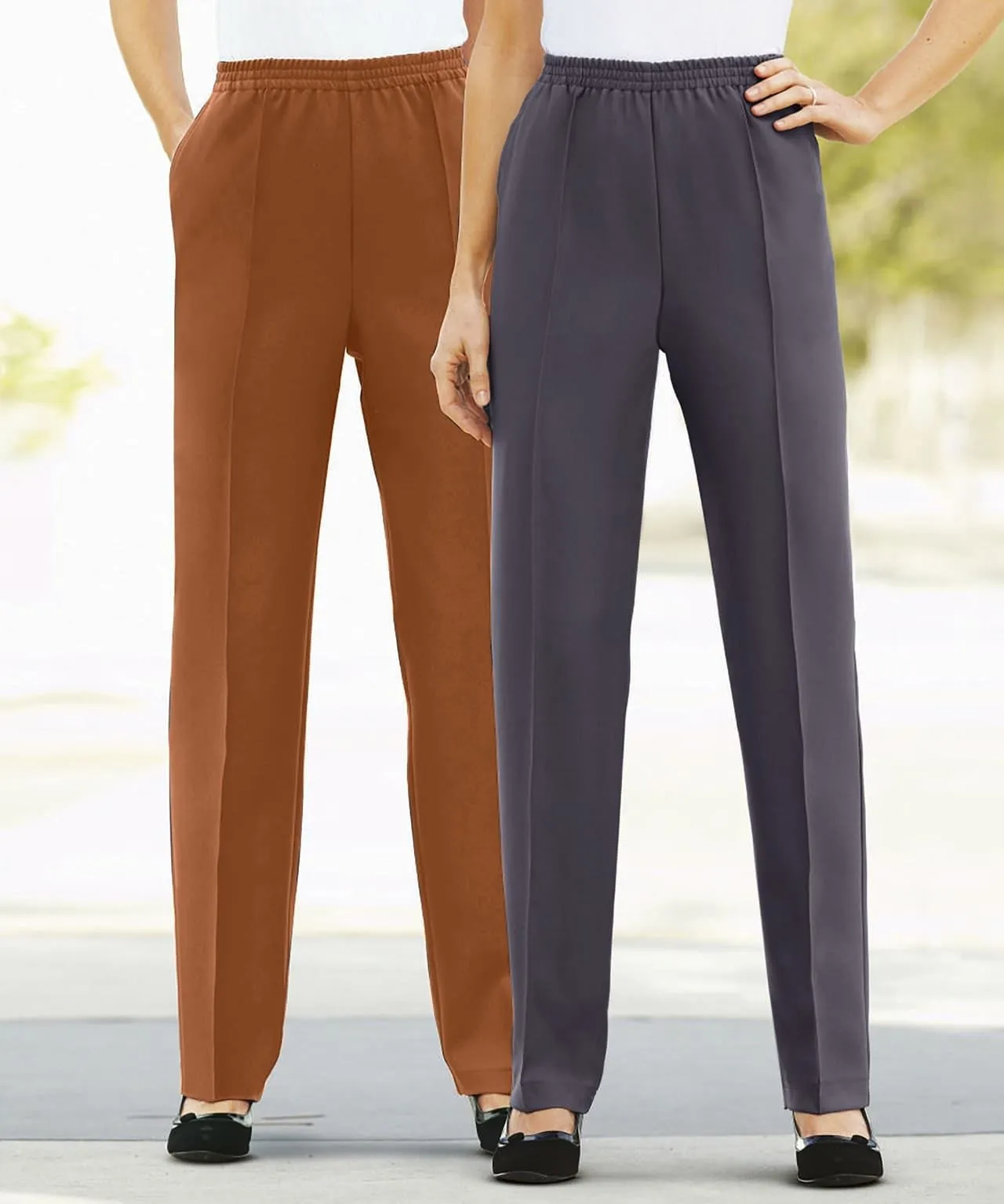 Pack of 2 Ladies Pull-On Trousers