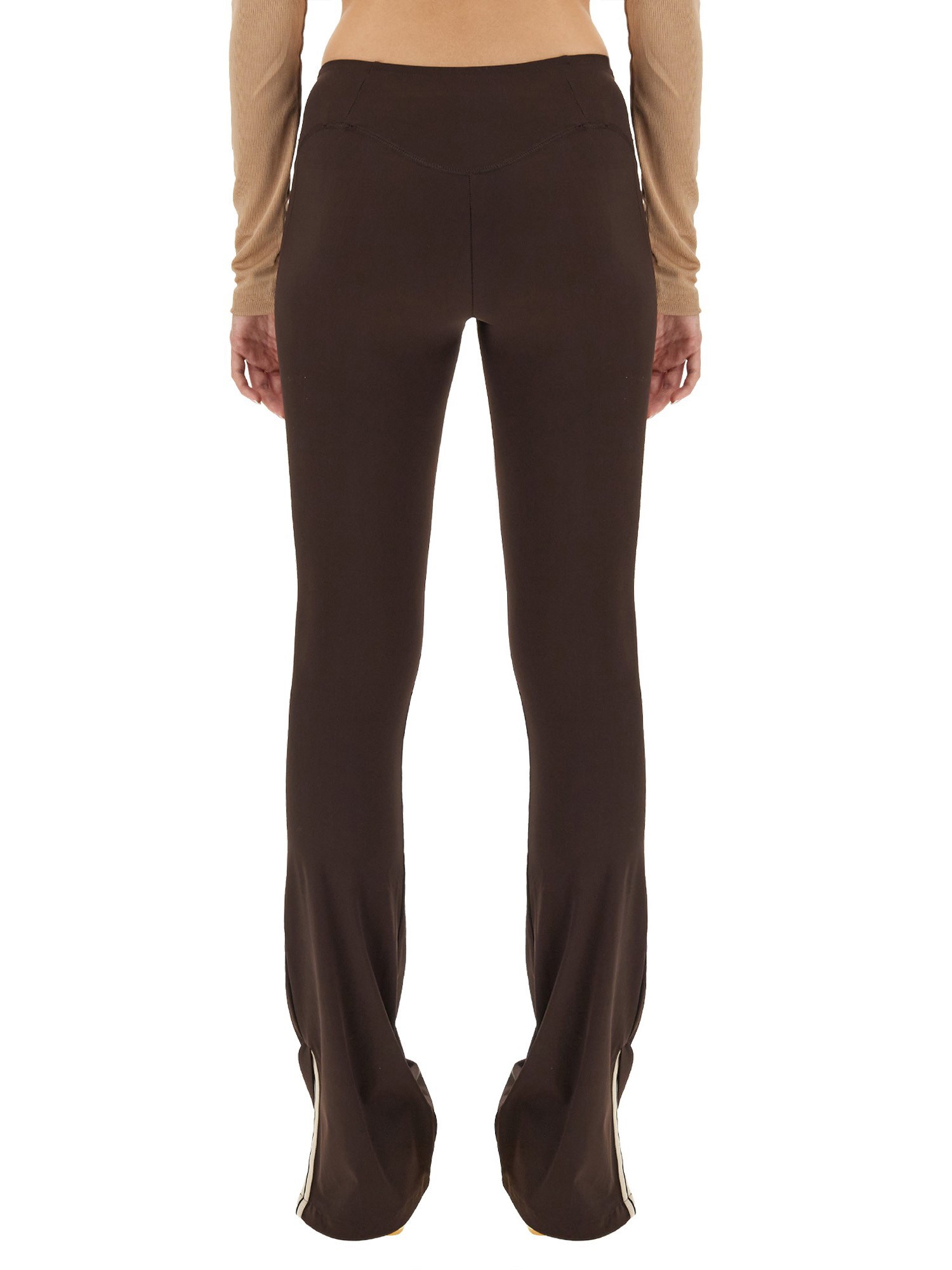 PALM ANGELS    FLARED LEGGINGS WITH SWEETHEART WAIST