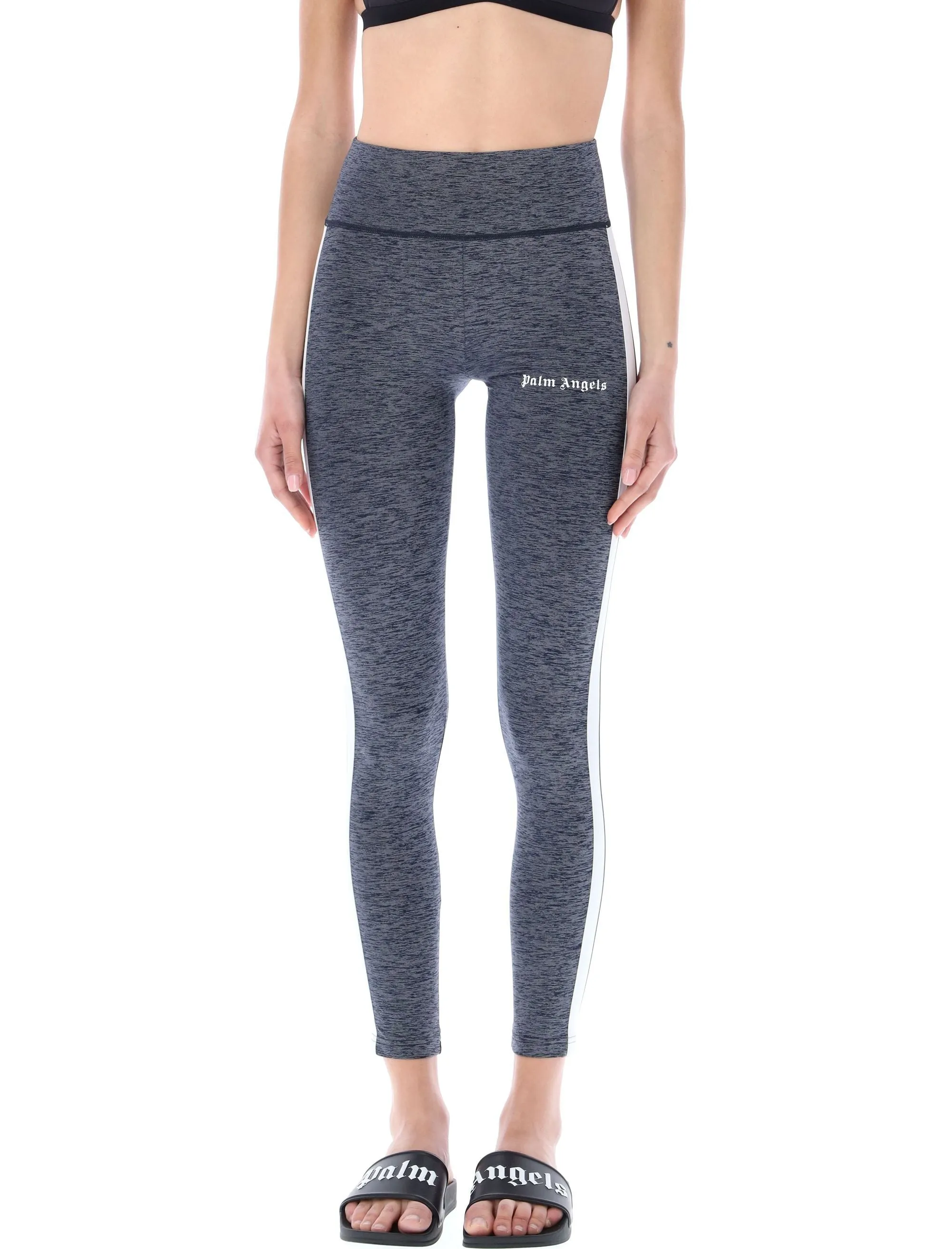 Palm Angels Logo Printed Side-Stripe Leggings