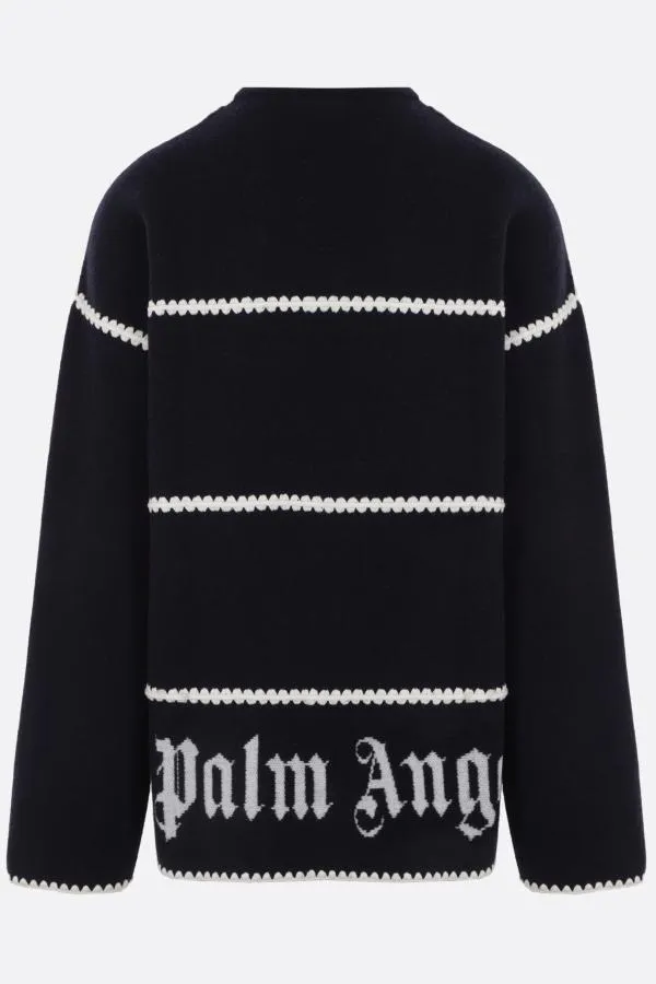 Palm Angels  |Pullovers Monogram Wool Street Style Logo Outlet Sweaters