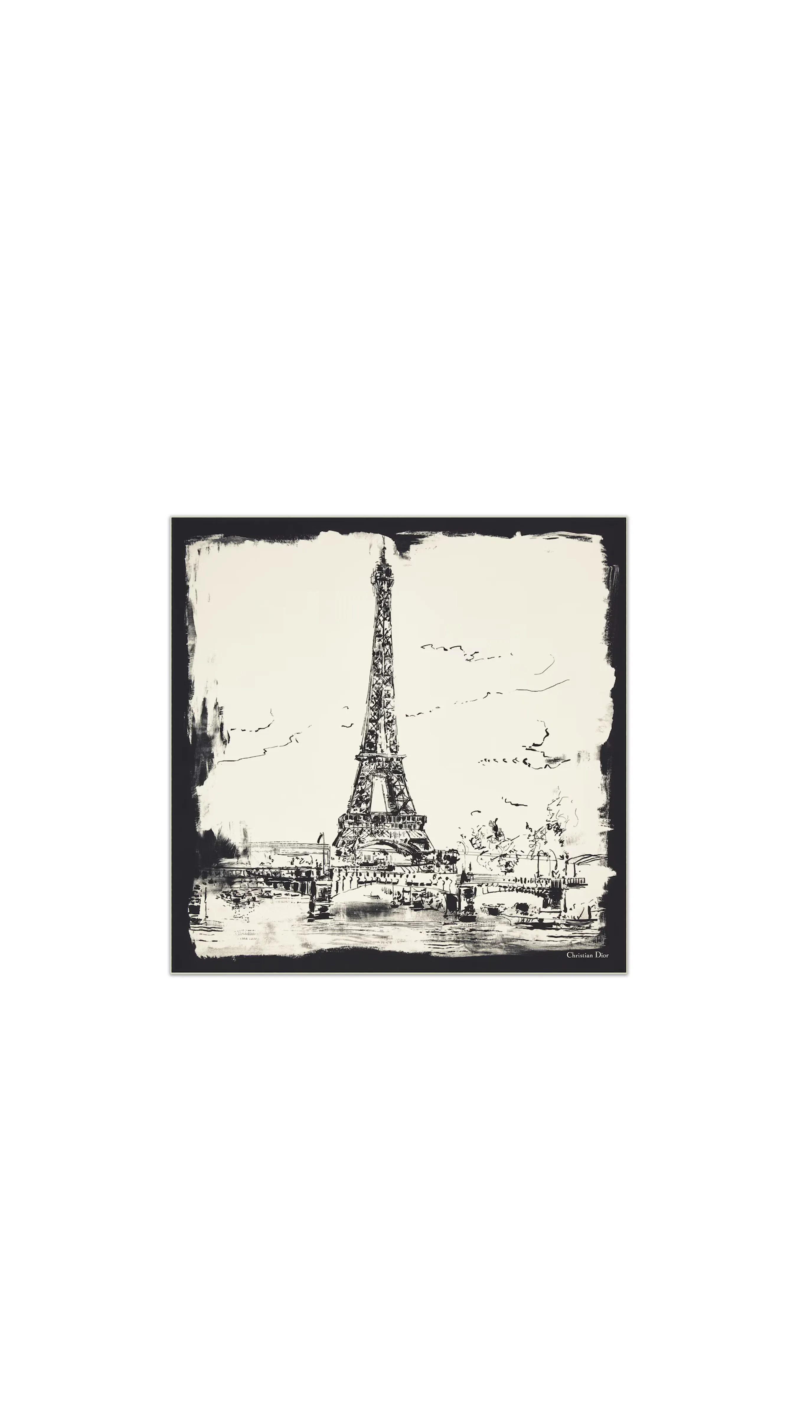 Paris 90 Square Scarf - White/Black