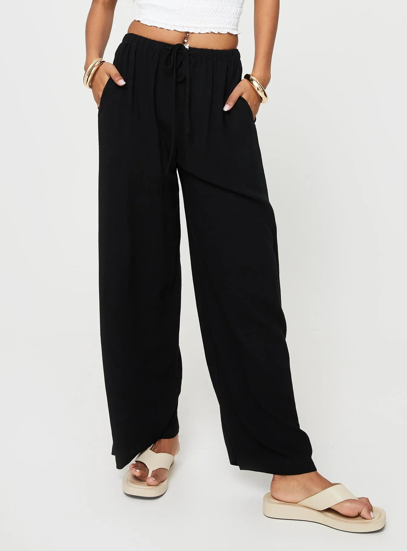 Parklea Linen Blend Pants Black