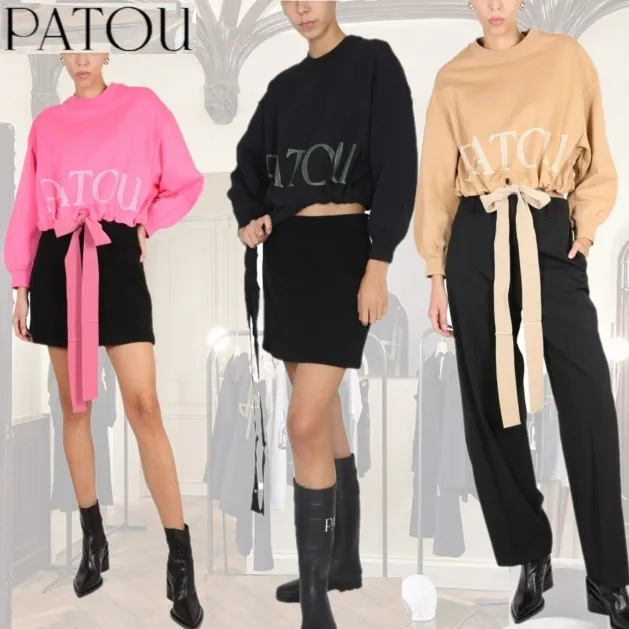 PATOU  |Street Style Long Sleeves Plain Cotton Medium