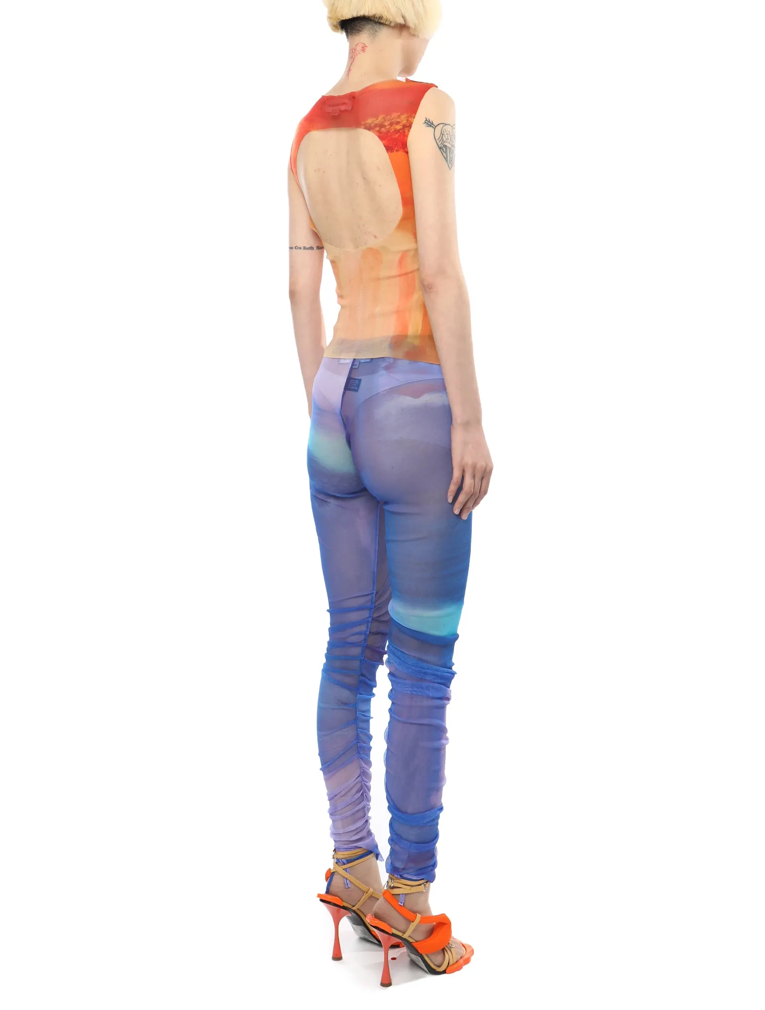 Paula Canovas del Vas Blue Mesh Leggings