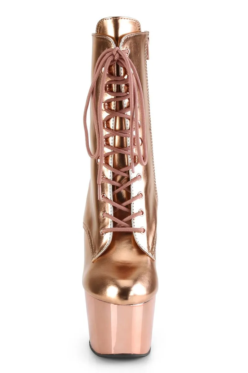 Pleaser USA Adore-1020 7inch Pleaser Boots - Rose Gold