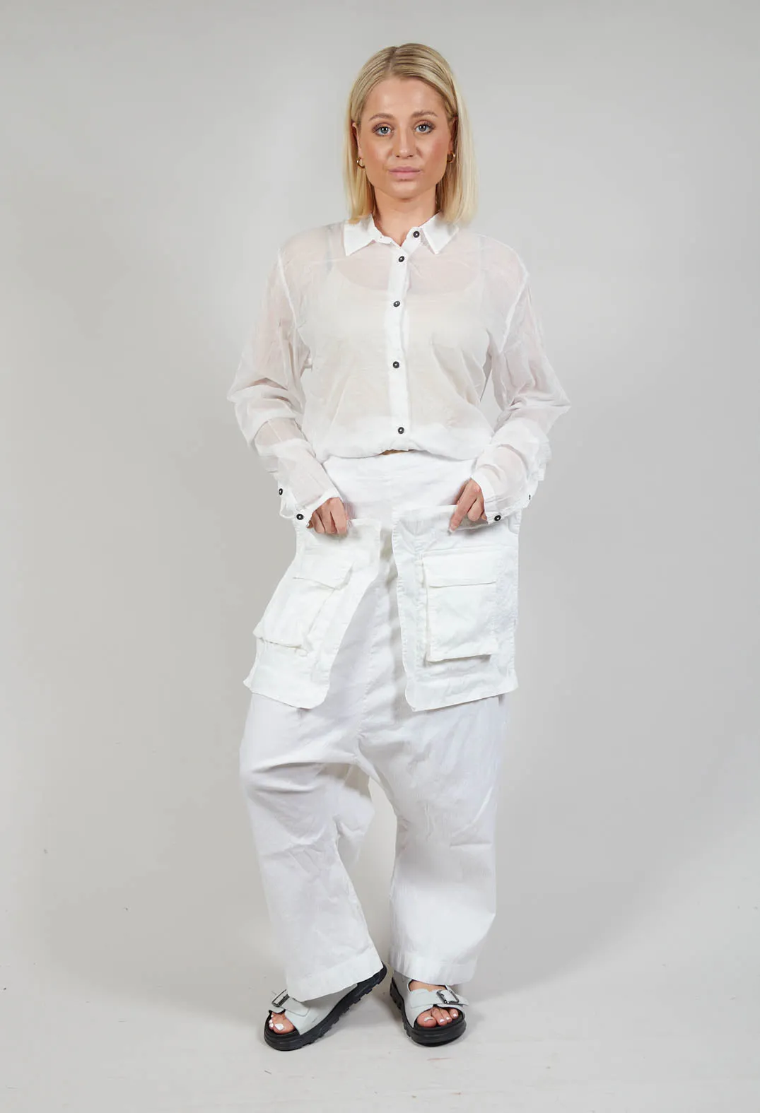 Pocket Cargo Trousers in Starwhite