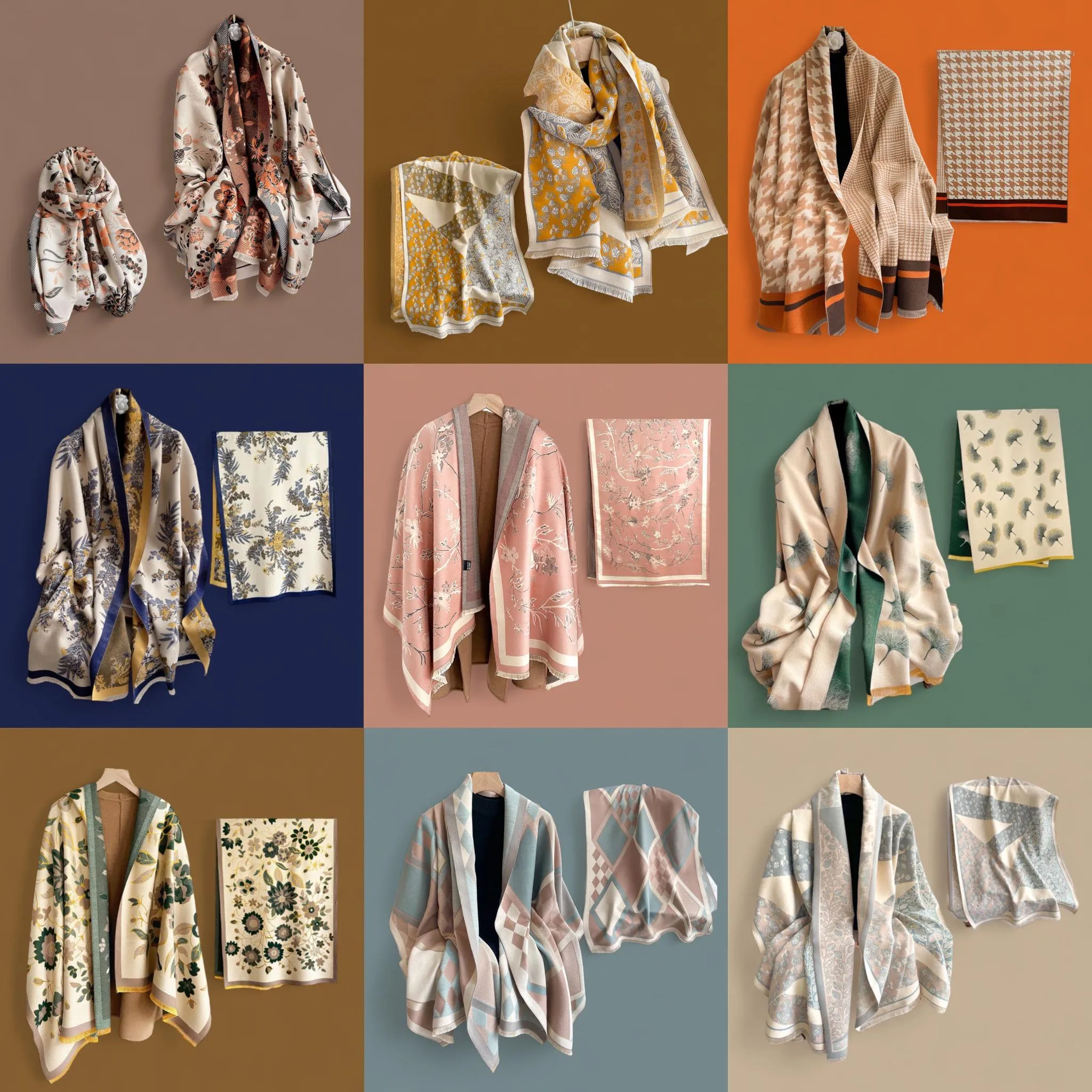 PREORDER WRAP Warm Jacquard Shawl Scarf