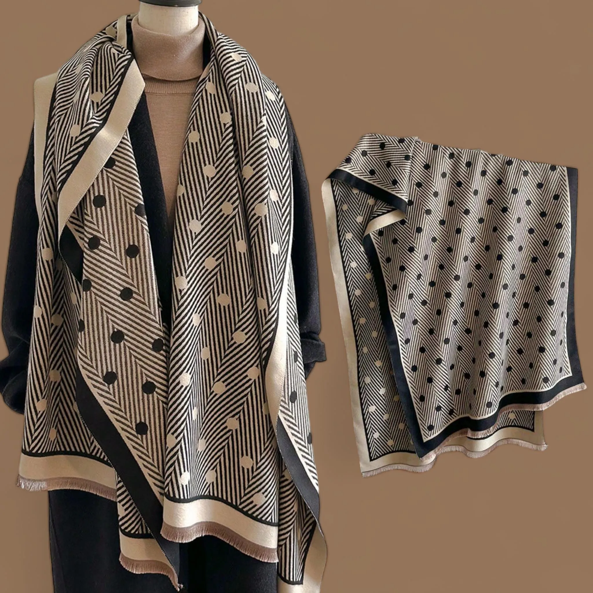 PREORDER WRAP Warm Jacquard Shawl Scarf