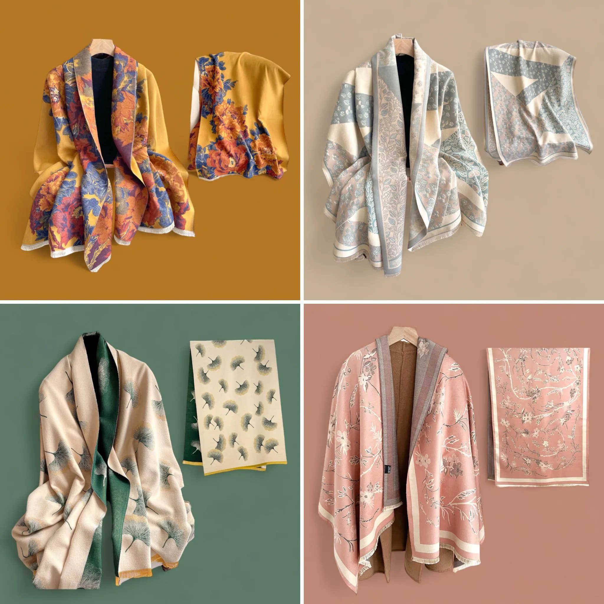 PREORDER WRAP Warm Jacquard Shawl Scarf