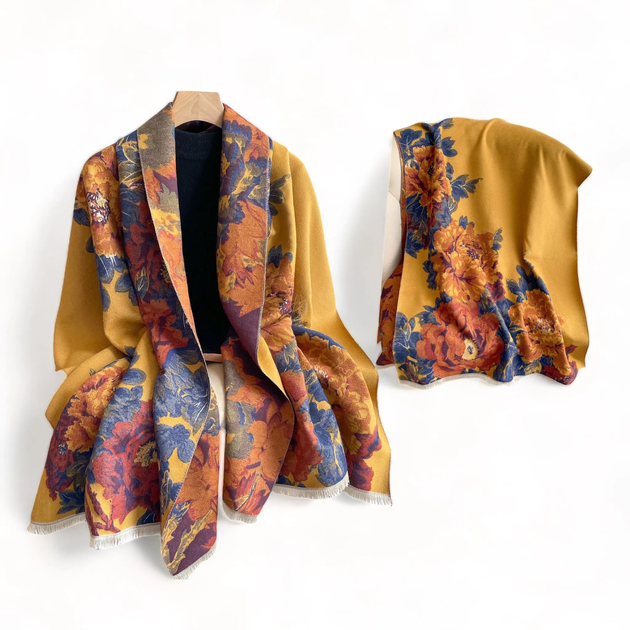 PREORDER WRAP Warm Jacquard Shawl Scarf