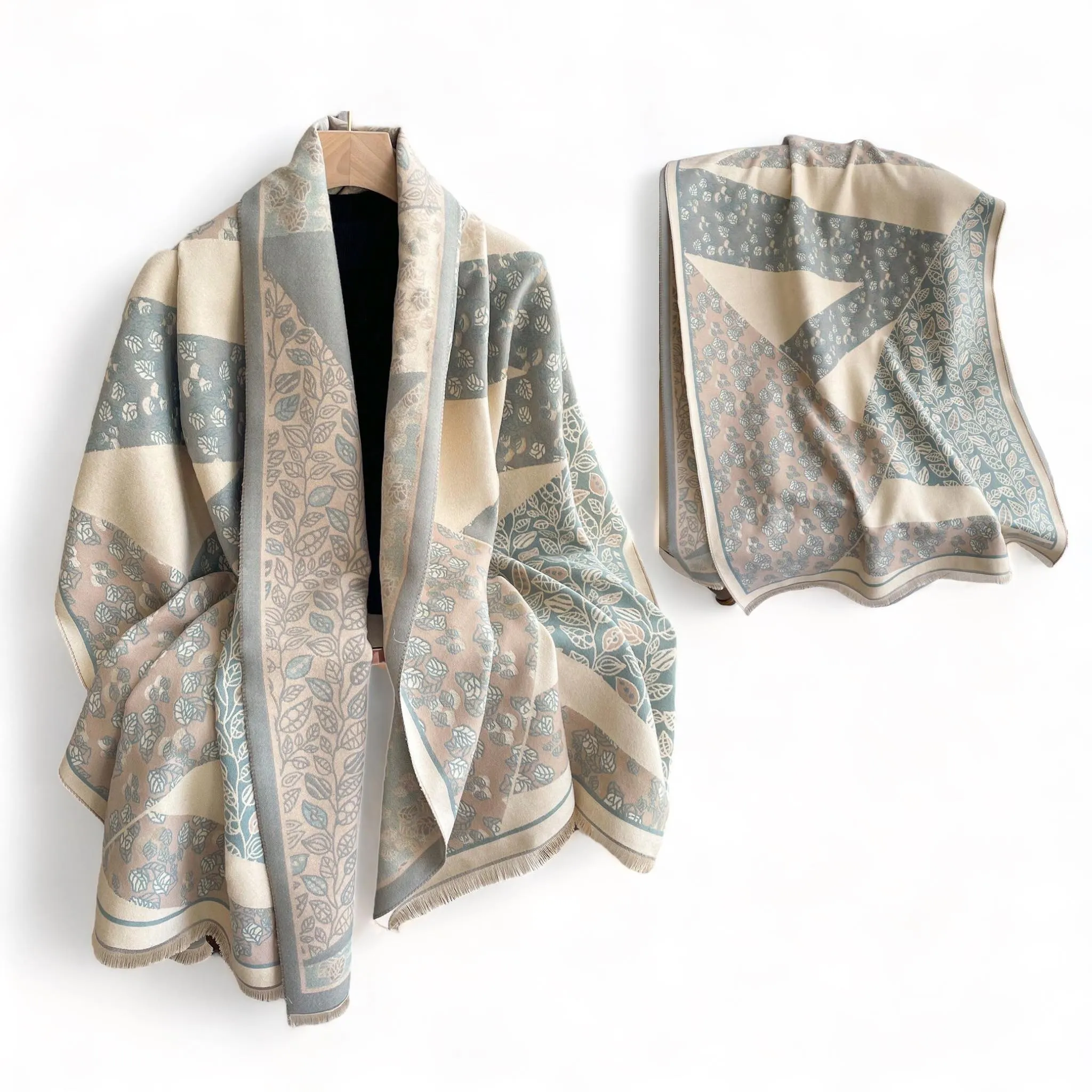 PREORDER WRAP Warm Jacquard Shawl Scarf