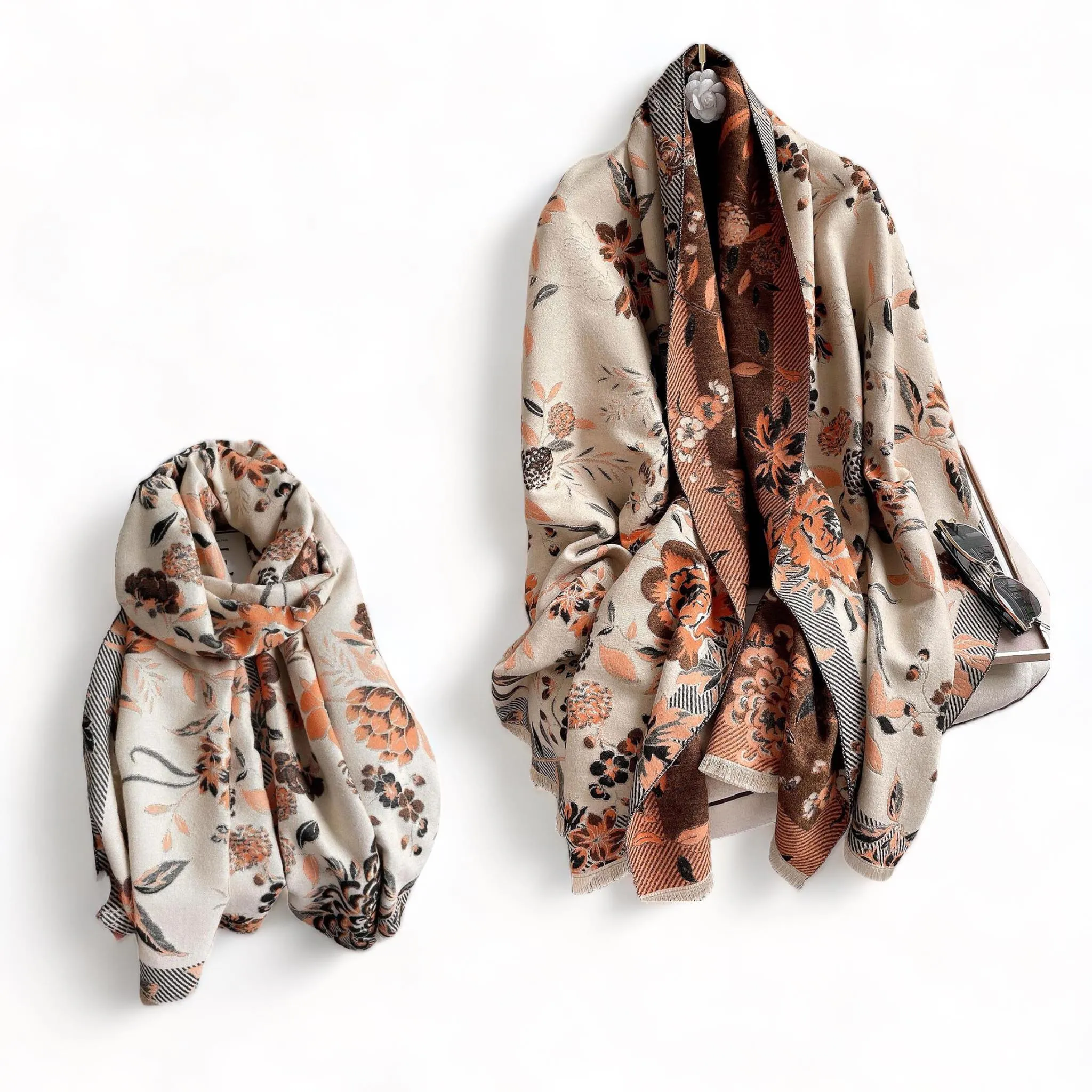 PREORDER WRAP Warm Jacquard Shawl Scarf