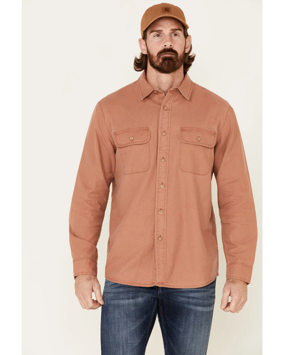 Product Name:  Pendleton Men's Rust Beach Shack Solid Long Sleeve Western Shirt