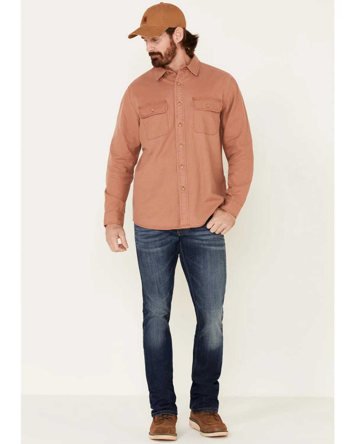 Product Name:  Pendleton Men's Rust Beach Shack Solid Long Sleeve Western Shirt