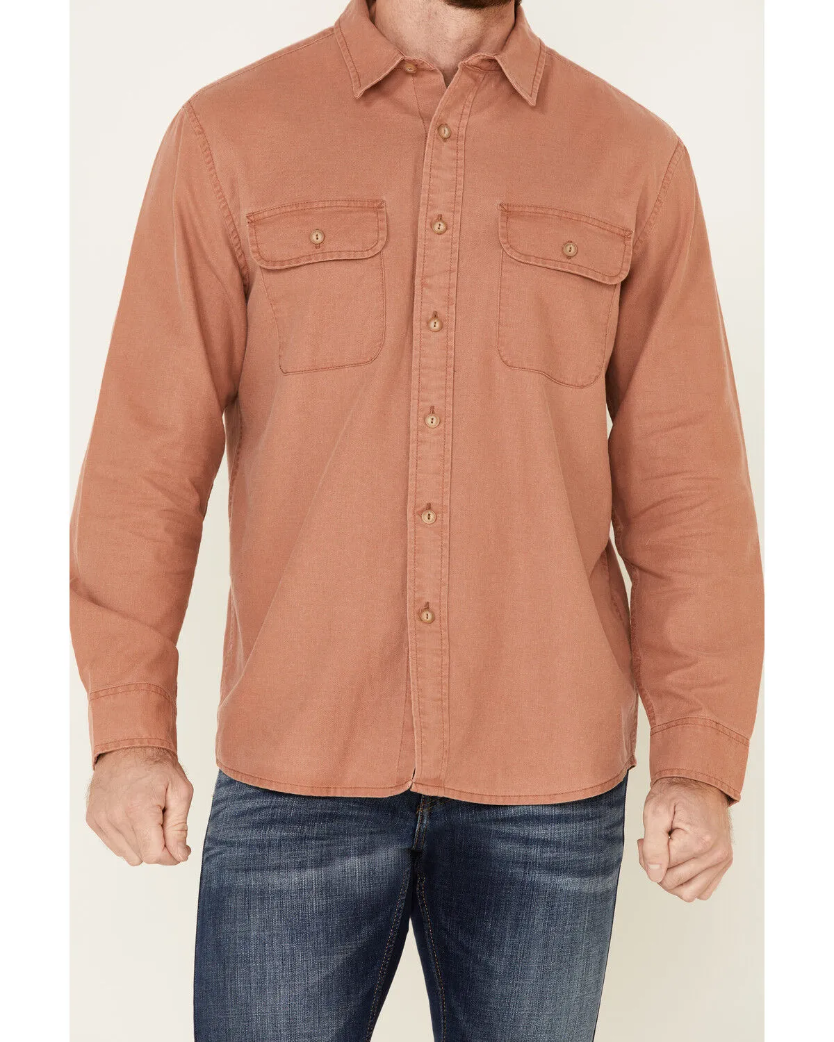 Product Name:  Pendleton Men's Rust Beach Shack Solid Long Sleeve Western Shirt