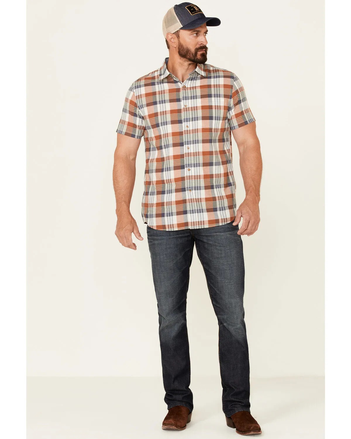 Product Name:  Pendleton Men's Truman Large Multi Plaid Print Short Sleeve Button Down Western Shirt