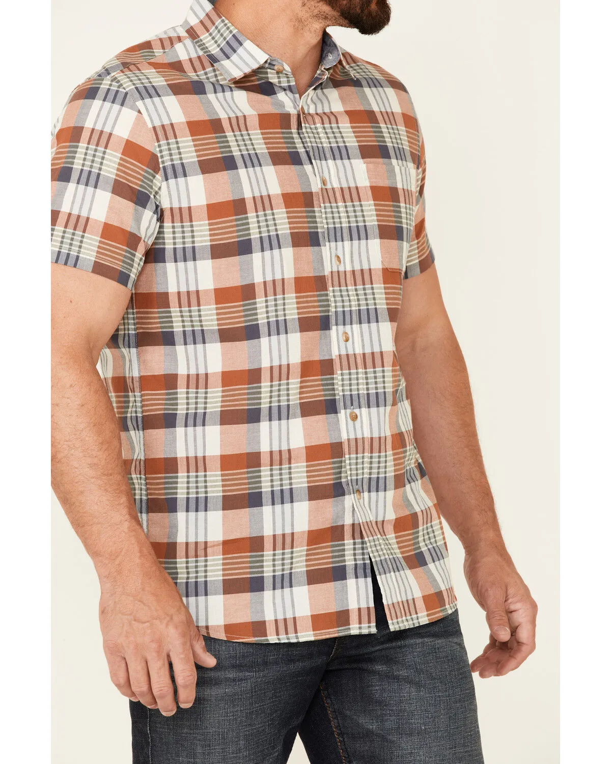 Product Name:  Pendleton Men's Truman Large Multi Plaid Print Short Sleeve Button Down Western Shirt