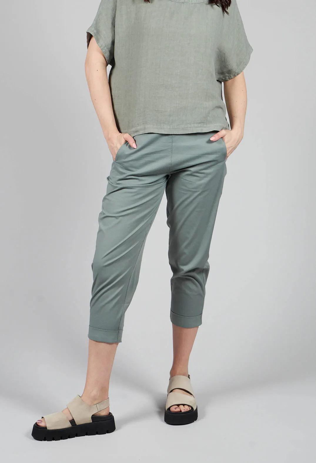 Relaxed Geisha Trousers in Eucalyptus