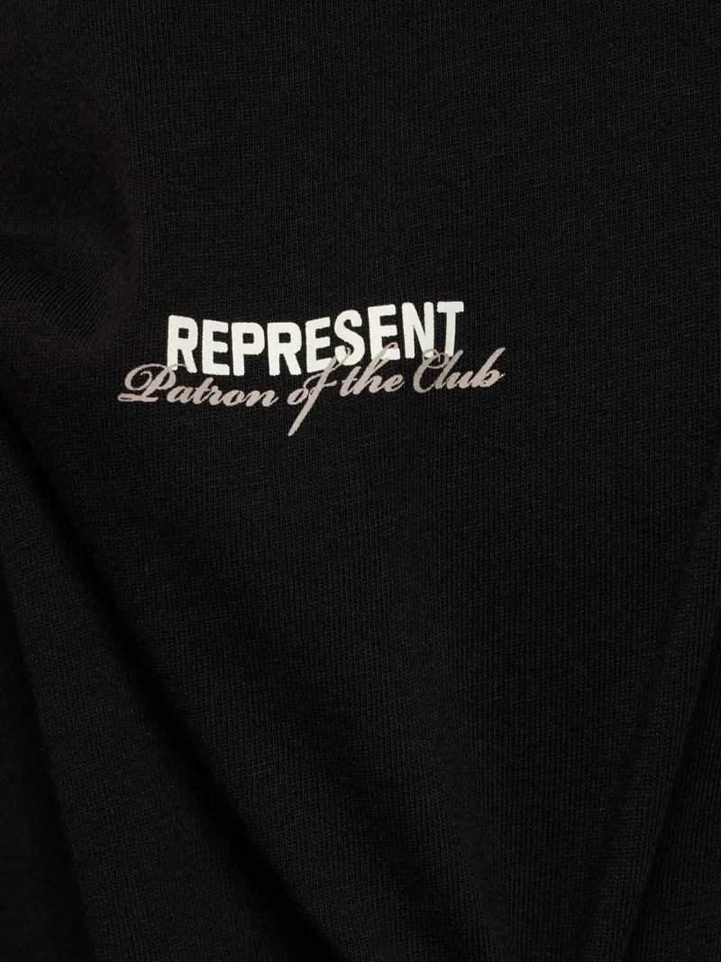 REPRESENT  |Crew Neck Pullovers Plain Cotton Short Sleeves Logo