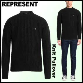 REPRESENT  |Pullovers Wool Street Style Long Sleeves Plain Logo Sweaters