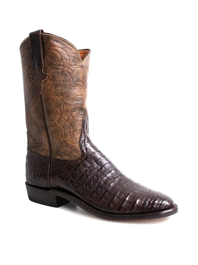 Rios Of Mercedes Mens Chocolate Caiman Belly Roper Boots