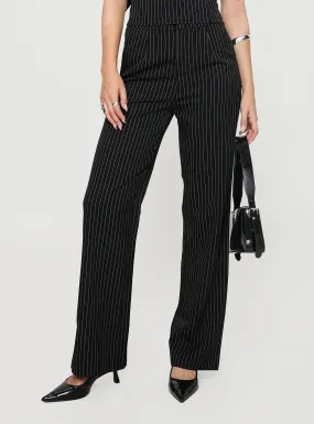 Sash Pants Black Pinstripe