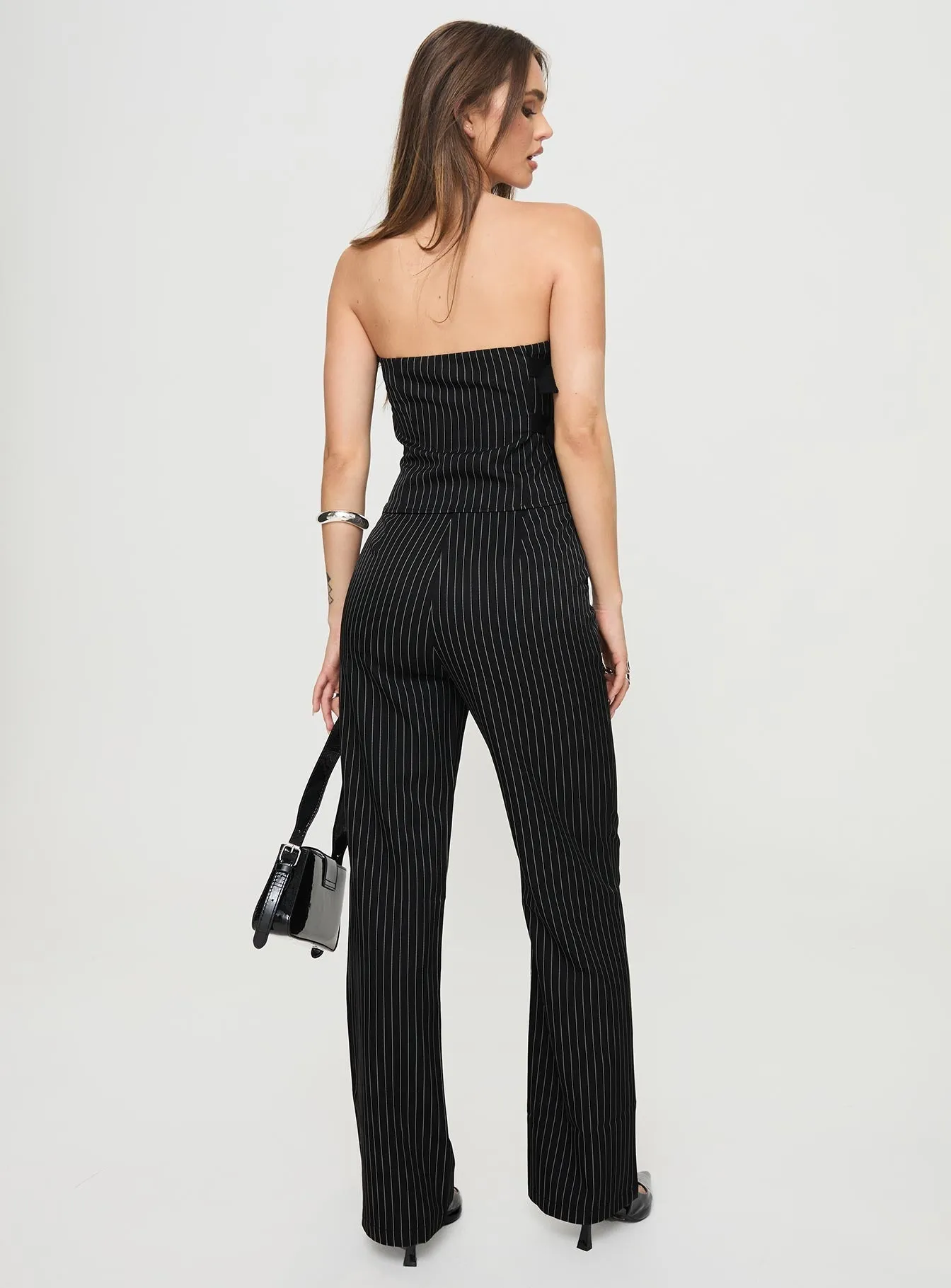 Sash Pants Black Pinstripe