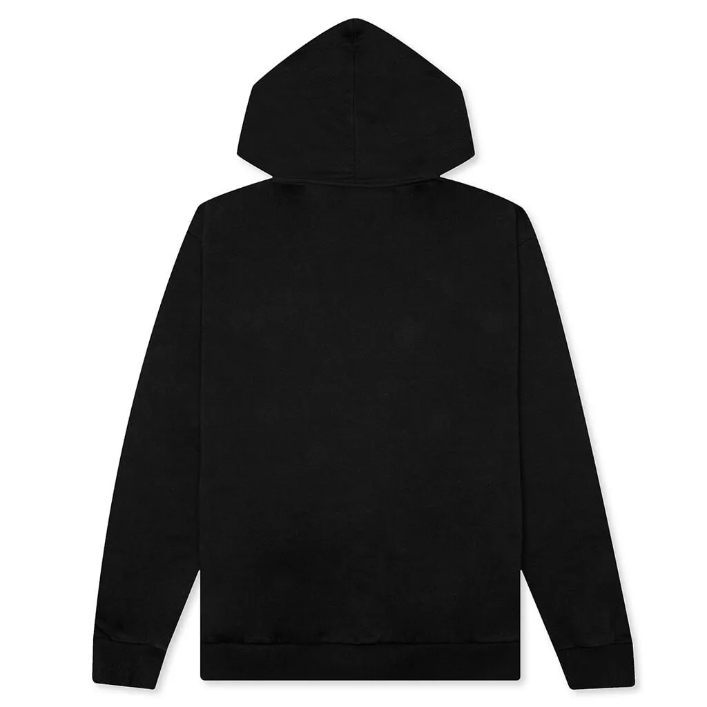 Scanned Logo Print Hooded Sweatshirt - Black