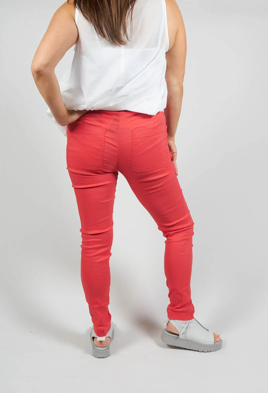 Skinny Fit Trousers in Cherry