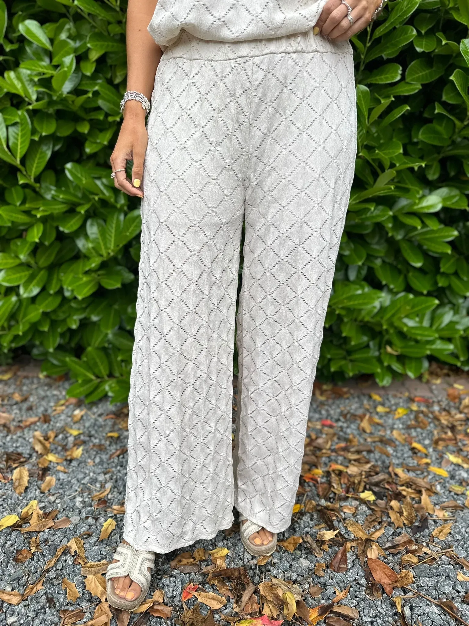 Stone Diamond Patterned Trousers Thalia