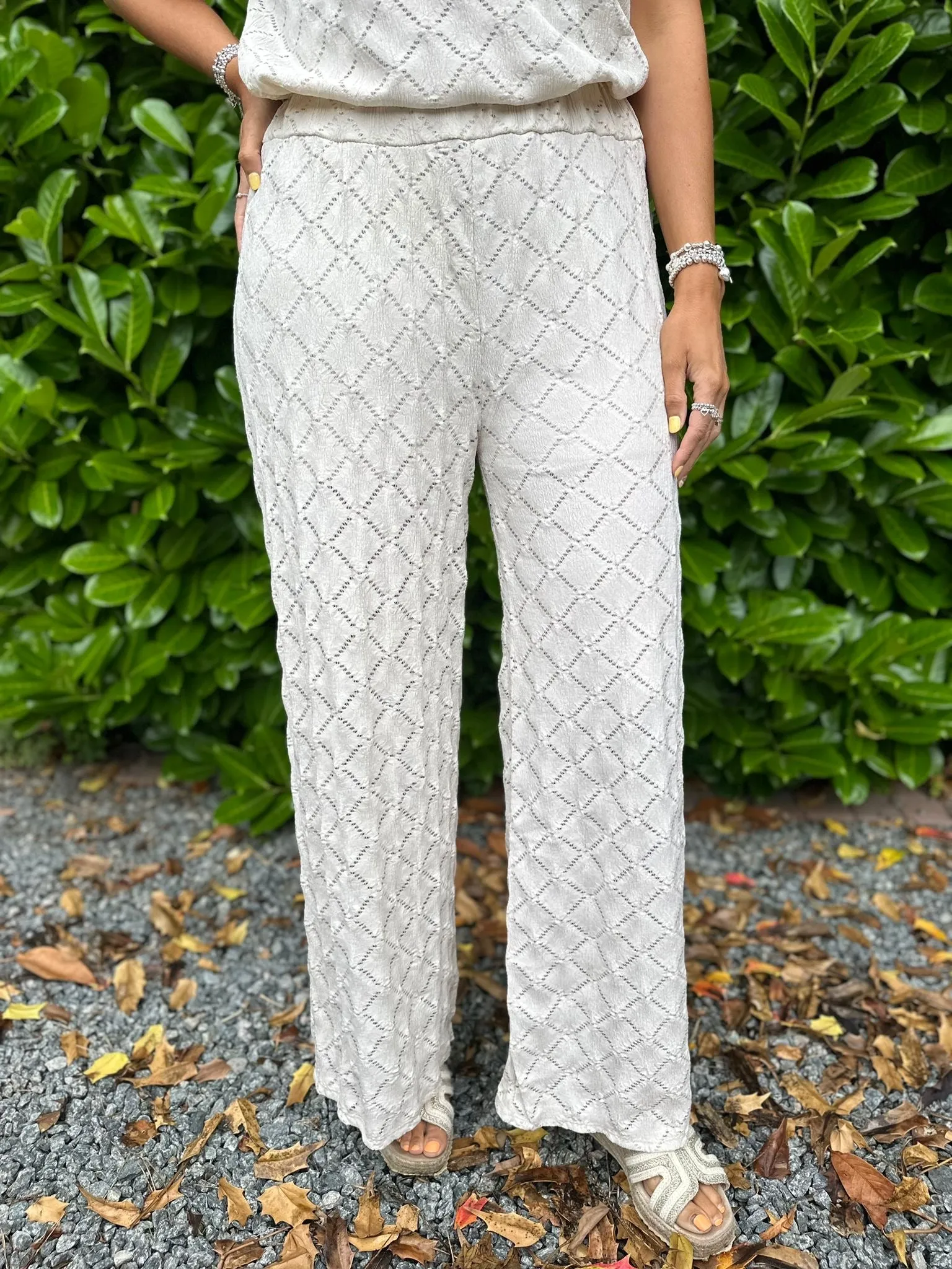 Stone Diamond Patterned Trousers Thalia