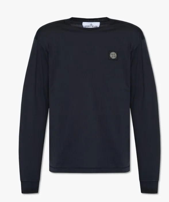 STONE ISLAND  |Crew Neck Long Sleeves Plain Cotton Long Sleeve T-shirt Logo